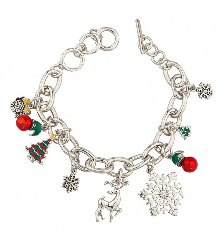 Lux Accessories Christmas Snowflake Bracelet