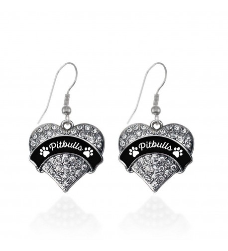 Pitbulls Prints Earrings Crystal Rhinestones