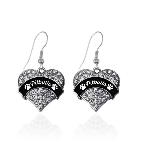 Pitbulls Prints Earrings Crystal Rhinestones
