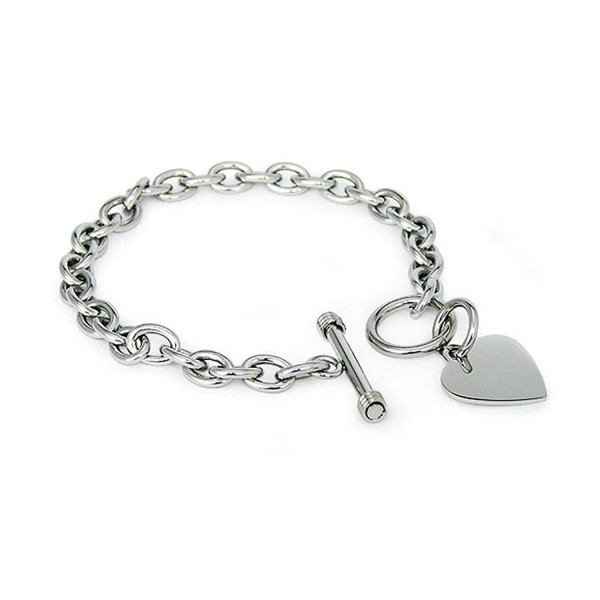 Stainless Steel Heart Tag Bracelet