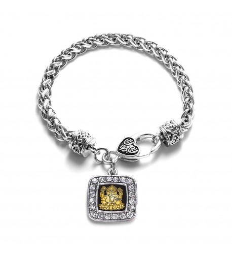 Ganapati Classic Silver Crystal Bracelet