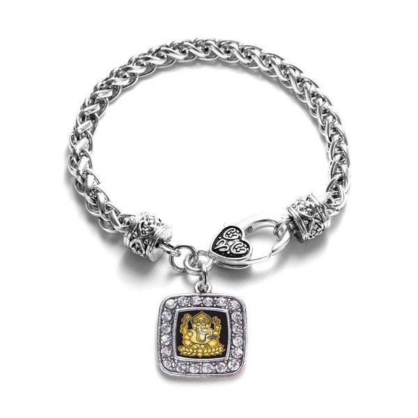 Ganapati Classic Silver Crystal Bracelet