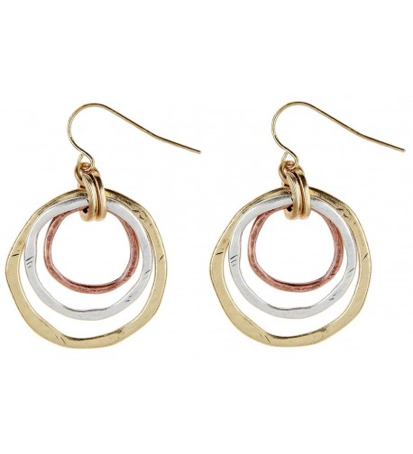 Rain Gold Tone Concentric Circles Earrings