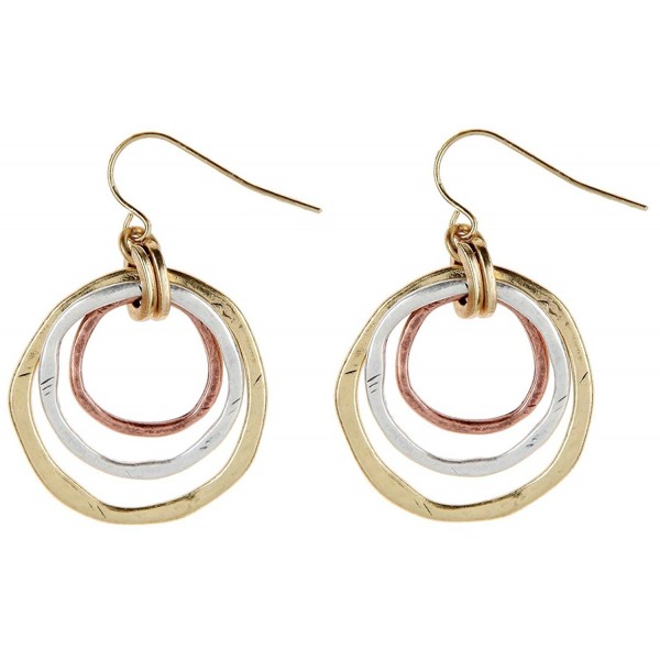 Rain Gold Tone Concentric Circles Earrings