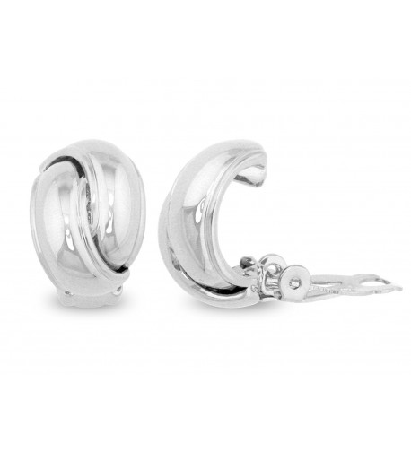 JanKuo Jewelry Rhodium Polished Earrings