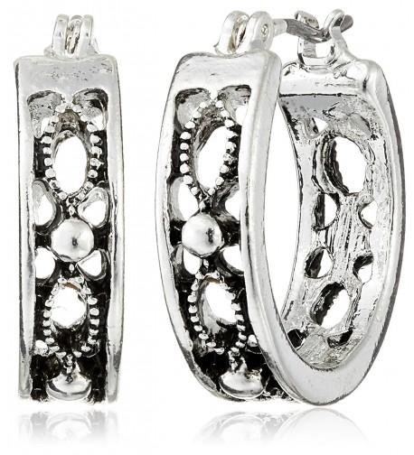 Napier Classics Silver Tone Textured Earrings