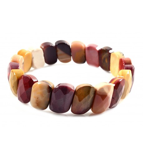 Mookaite Faceted gemstone stretchable bracelet