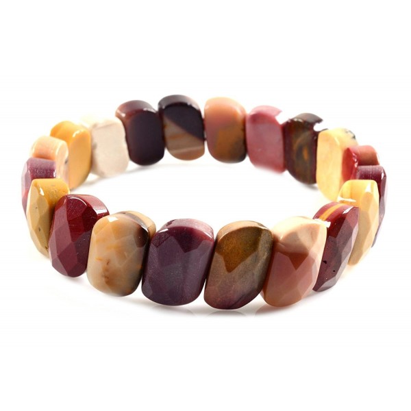 Mookaite Faceted gemstone stretchable bracelet