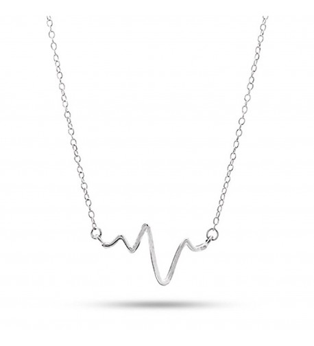 Petite Sterling Silver Heartbeat Necklace