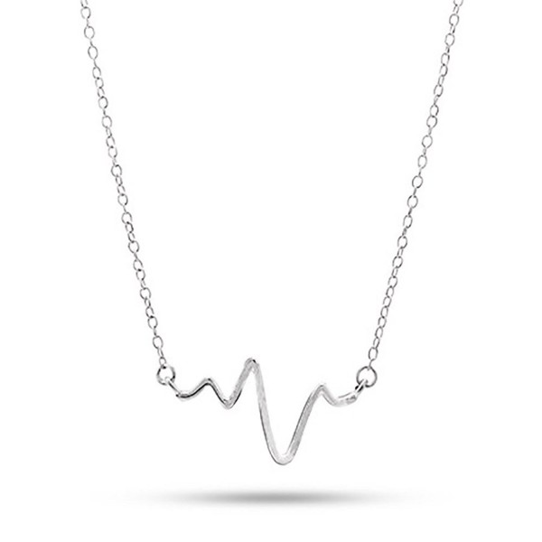 Petite Sterling Silver Heartbeat Necklace