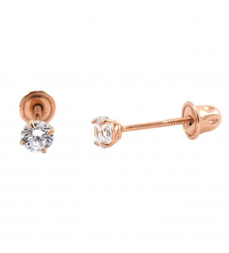 Screw Safety Earrings Womens Zirconia