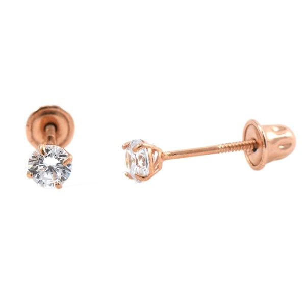 Screw Safety Earrings Womens Zirconia