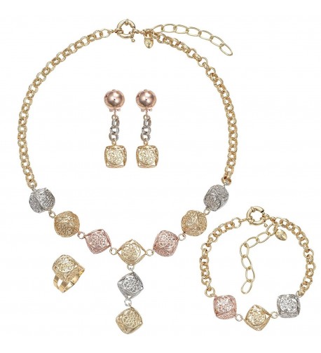 MOOCHI 3 Tones Crystal Pendant Necklace