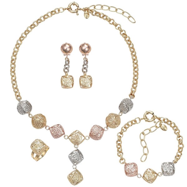 MOOCHI 3 Tones Crystal Pendant Necklace