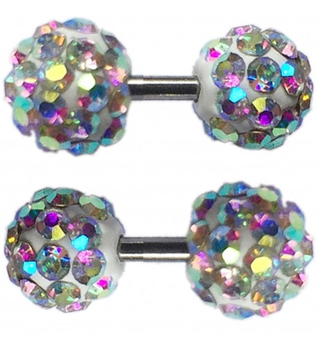 Thenice Earrings Crystal Barbell Multicolor