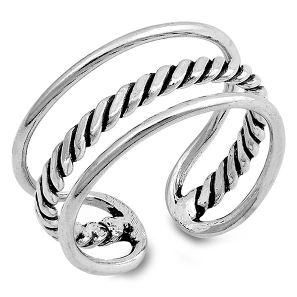 Open Design Triple Sterling Silver