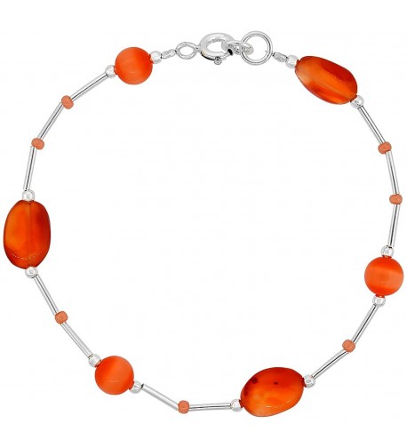 Carnelian Silver Bracelet Sterling Findings