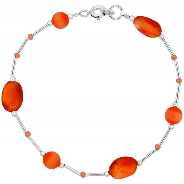 Carnelian Silver Bracelet Sterling Findings