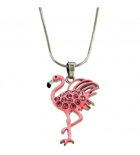 DianaL Boutique Flamingo Necklace Enameled