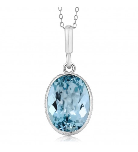 Sterling Silver Topaz 14x10 Pendant