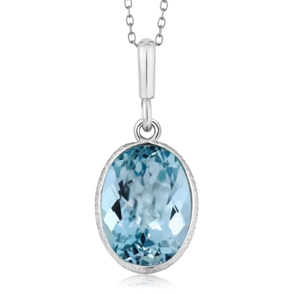 Sterling Silver Topaz 14x10 Pendant