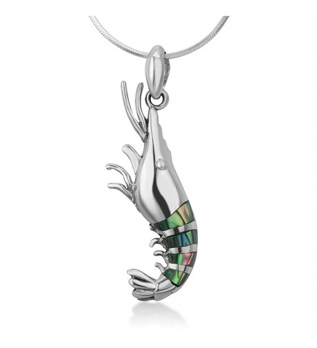 Sterling Abalone Lobster Pendant Necklace