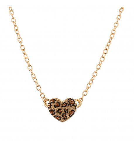 Lux Accessories Leopard Pendant Necklace