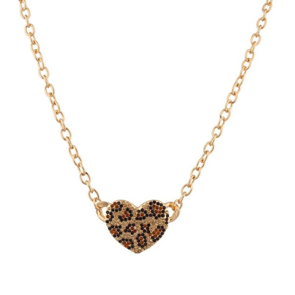 Lux Accessories Leopard Pendant Necklace