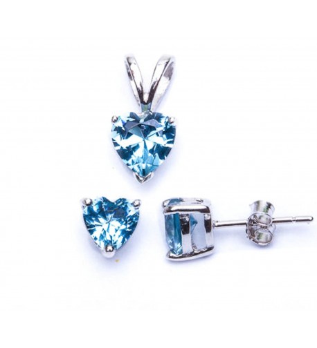 Simulated Aquamarine Pendant Sterling SC811168 AQ