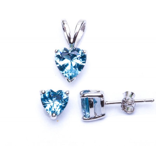 Simulated Aquamarine Pendant Sterling SC811168 AQ