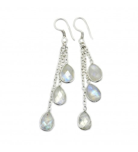 Sterling Silver Moonstone Chandelier Earrings