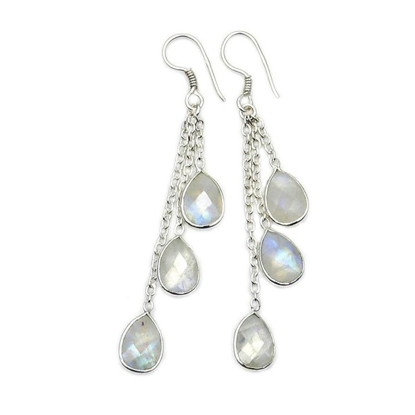 Sterling Silver Moonstone Chandelier Earrings