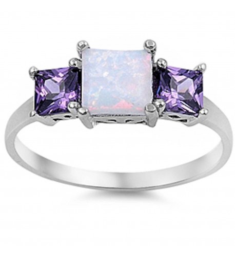 Princess Australian Simulated Amethyst Sterling