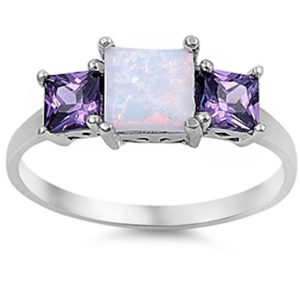 Princess Australian Simulated Amethyst Sterling