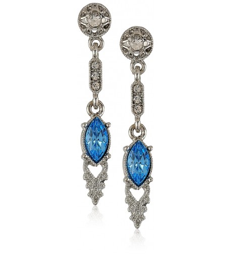 Downton Abbey Silver Tone Aquamarine Earrings