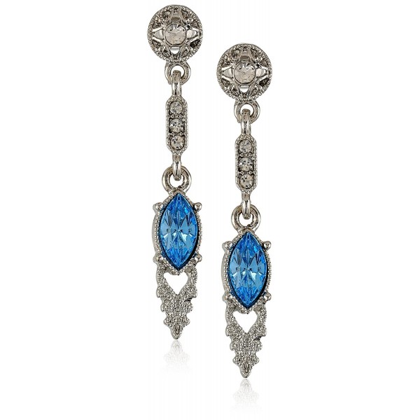 Downton Abbey Silver Tone Aquamarine Earrings