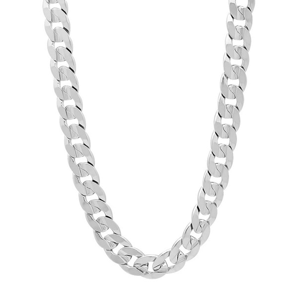6mm Rhodium Plated Concave Cuban Link Curb Chain + Microfiber Jewelry ...