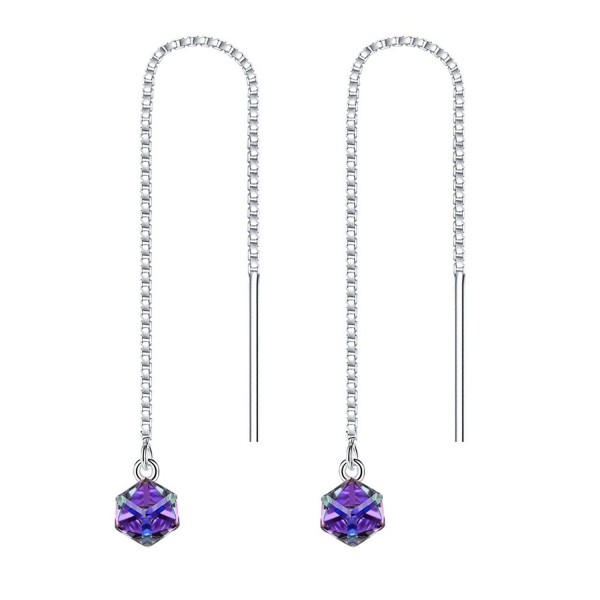 BriLove Sterling Threader Earrings Swarovski