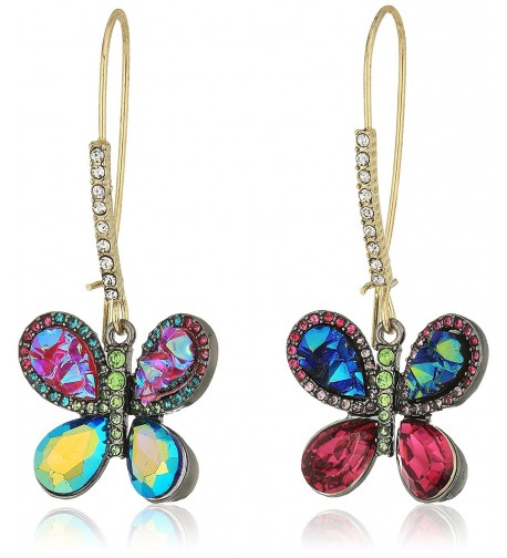 Betsey Johnson Butterfly Multi Color Earrings