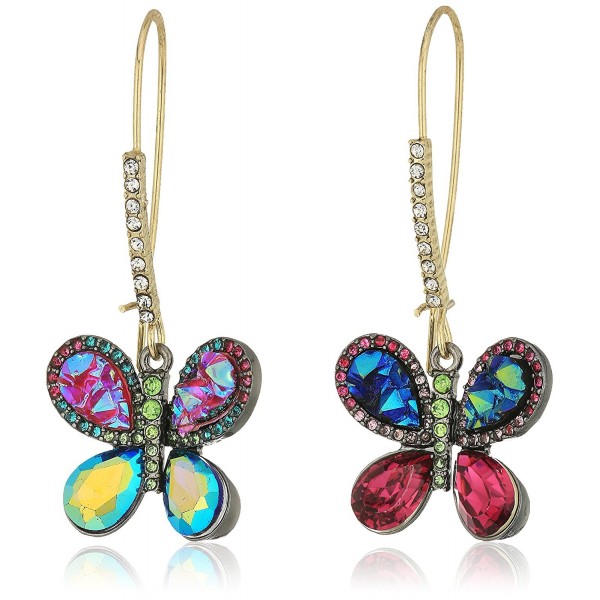 Betsey Johnson Butterfly Multi Color Earrings