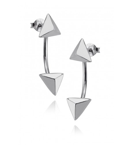 Sterling Silver Triangle Jacket Earrings