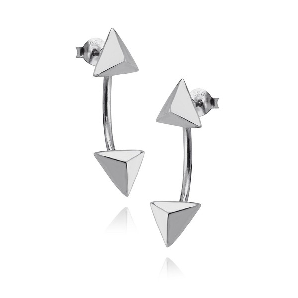 Sterling Silver Triangle Jacket Earrings