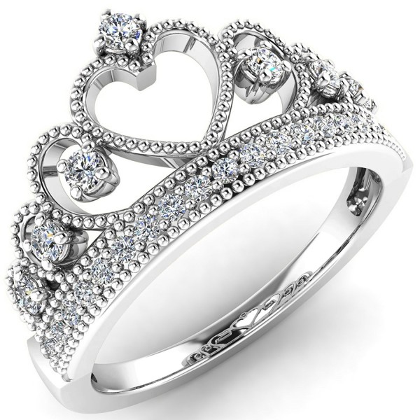 Sterling Silver Rhodium Princess Ring