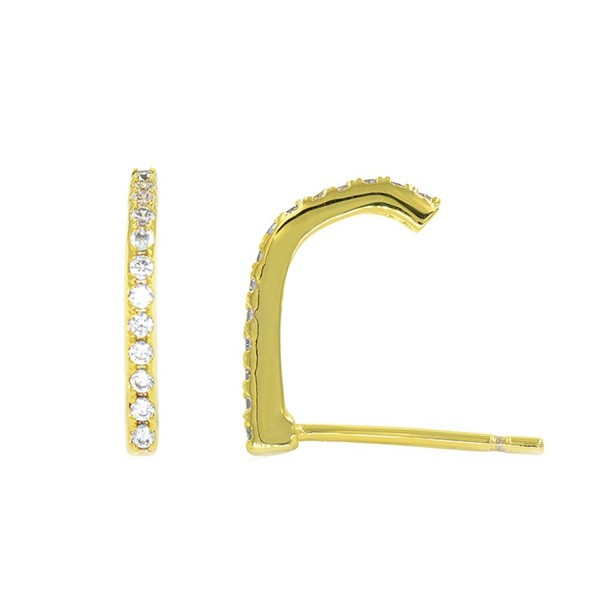 Simulated Diamond Suspender Earrings Plated