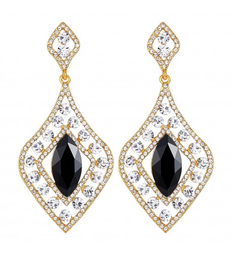 Flapper Rhinestone Diamond shaped Statement Earrings