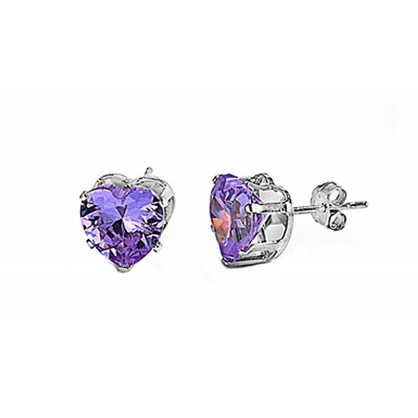 Sterling Silver Purple Zirconia Earrings