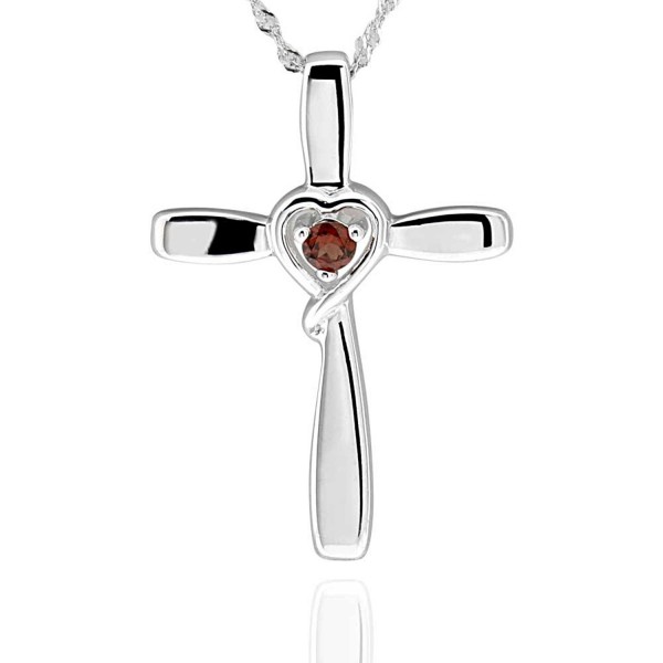 Sterling Silver Garnet Pendant Necklace