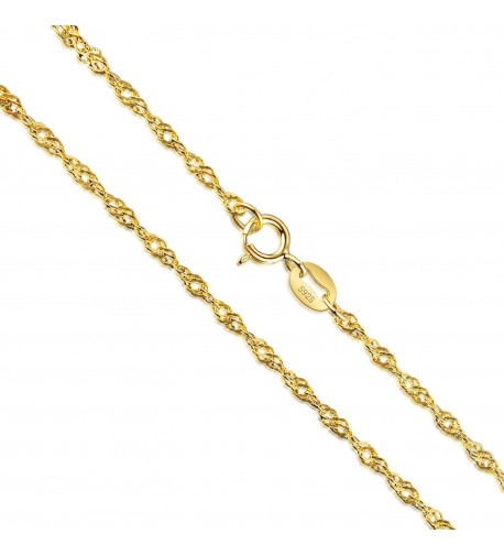 Sterling silver necklace Twisted 30inch yellow gold plated silver