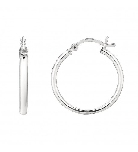 Sterling Silver Tubular Round Earrings