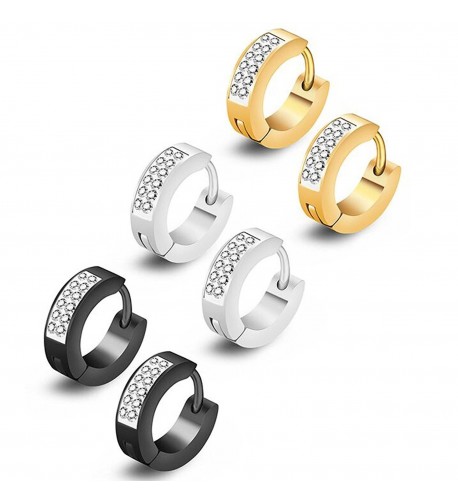 Stainless Zirconia Earrings Huggie Piercings